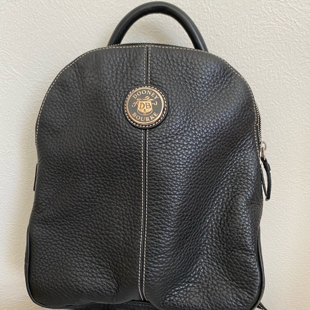 Dooney Bourke black leather backpack purse